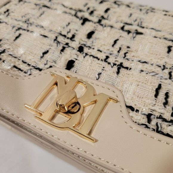 Retails $129 Badgley Mischka Small Wool tweed Crossbody Bag- Ivory/Off White NWT - Picture 3 of 14